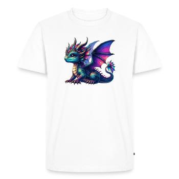 Dragon - Men's Premium Organic T-Shirt - white - Front - Nico (187cm)