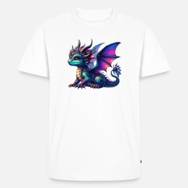 Drache - Männer Premium Bio T-Shirt - Weiß