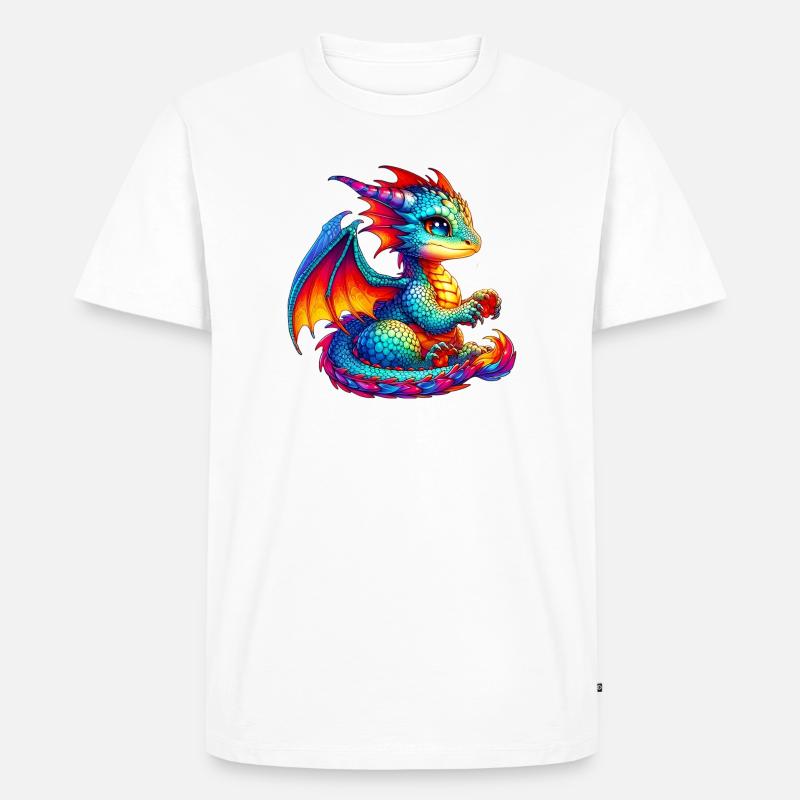 Drache - Männer Premium Bio T-Shirt - Weiß