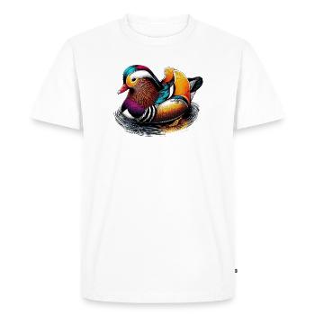 Canard mandarin - T-shirt Premium bio Homme - blanc - Devant - Nico (187cm)