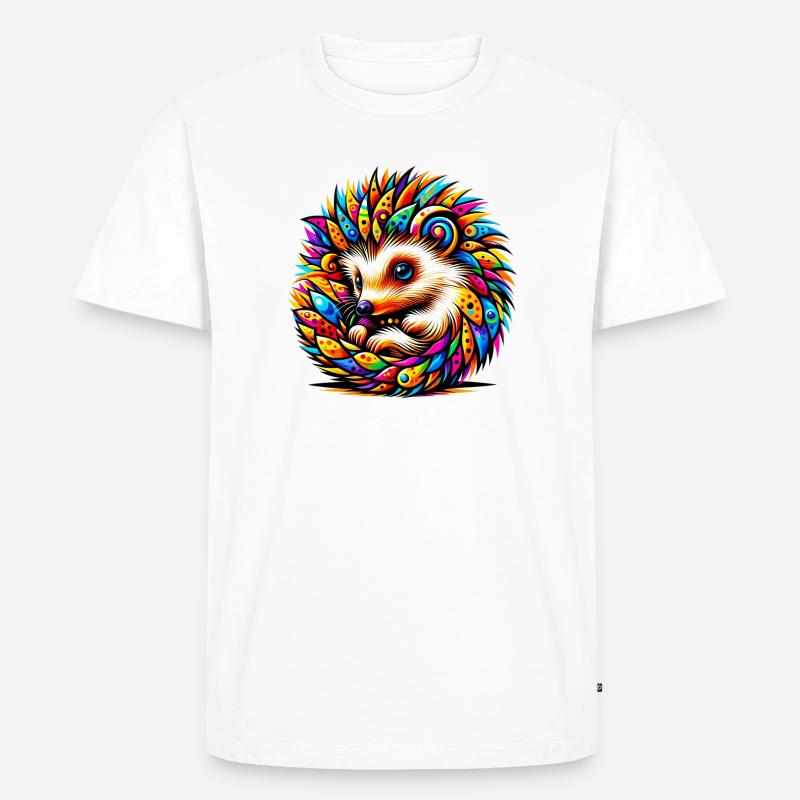 Igel - Männer Premium Bio T-Shirt - Weiß