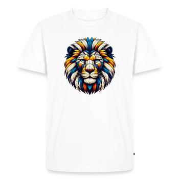 Lion - Men's Premium Organic T-Shirt - white - Front - Nico (187cm)