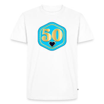 NUMBER 50 - TURNING FIFTY - Men's Premium Organic T-Shirt - white - Front - Nico (187cm)
