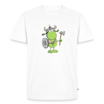 Drôle de grenouille Viking - T-shirt Premium bio Homme - blanc - Devant - Nico (187cm)