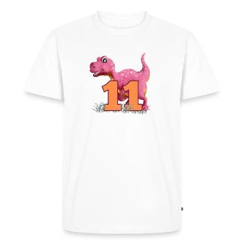 N°11 Dino - T-shirt Premium bio Homme - blanc - Devant - Nico (187cm)