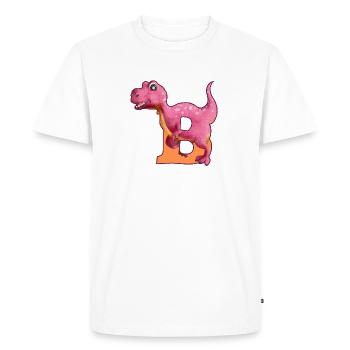 B - DINOSAURE, personnalisable - T-shirt Premium bio Homme - blanc - Devant - Nico (187cm)