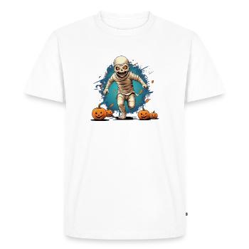 Halloween Mummy - Men's Premium Organic T-Shirt - white - Front - Nico (187cm)
