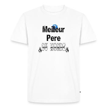Meilleur Père du Monde - T-shirt Premium bio Homme - blanc - Devant - Nico (187cm)