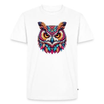 Owl - Men's Premium Organic T-Shirt - white - Front - Nico (187cm)