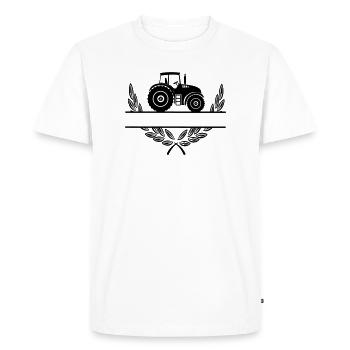 Proud of the farmer tractor - Men's Premium Organic T-Shirt - white - Front - Nico (187cm)