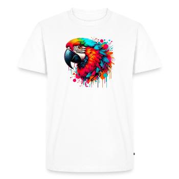Perroquet - T-shirt Premium bio Homme - blanc - Devant - Nico (187cm)