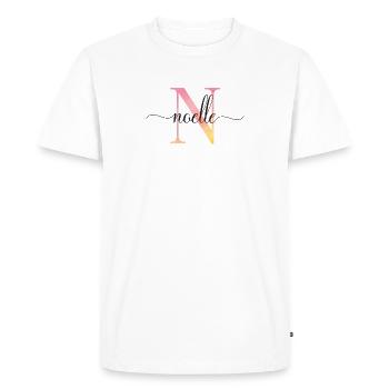 N | Monogram | Name | Noelle |Watercolor - Men's Premium Organic T-Shirt - white - Front - Nico (187cm)