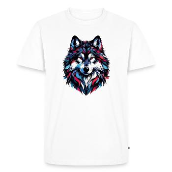 Wolf - Men's Premium Organic T-Shirt - white - Front - Nico (187cm)