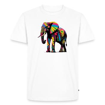 Éléphant - T-shirt Premium bio Homme - blanc - Devant - Nico (187cm)