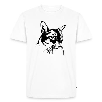 Abyssinian Cat - Men's Premium Organic T-Shirt - white - Front - Nico (187cm)