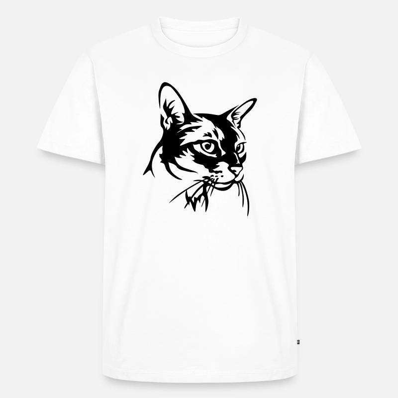 Abessiner Katze - Männer Premium Bio T-Shirt - Weiß