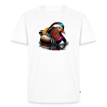 Canard mandarin - T-shirt Premium bio Homme - blanc - Devant - Nico (187cm)