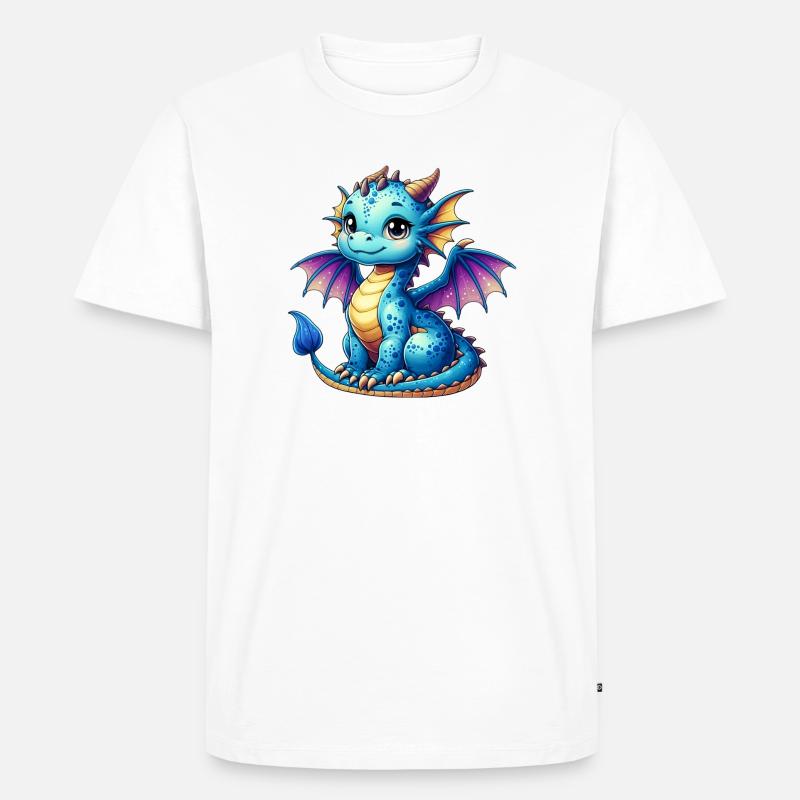 Drache - Männer Premium Bio T-Shirt - Weiß