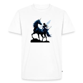 The Fairy and the Unicorn: A Night Adventure. - Men's Premium Organic T-Shirt - white - Front - Nico (187cm)