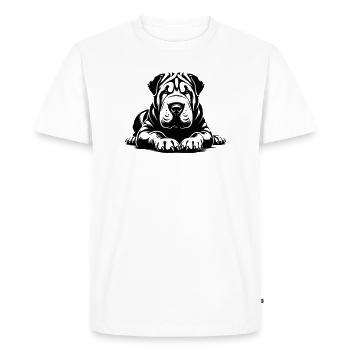 Shar Pei - T-shirt Premium bio Homme - blanc - Devant - Nico (187cm)