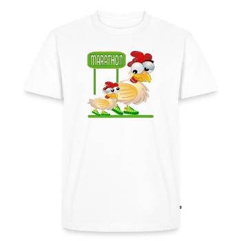 MARATHON - VOLAILLE POULET - T-shirt Premium bio Homme - blanc - Devant - Nico (187cm)