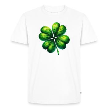 Trèfle à quatre feuilles - T-shirt Premium bio Homme - blanc - Devant - Nico (187cm)