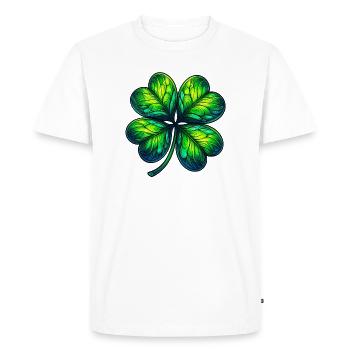 Four-leaf clover - Men's Premium Organic T-Shirt - white - Front - Nico (187cm)