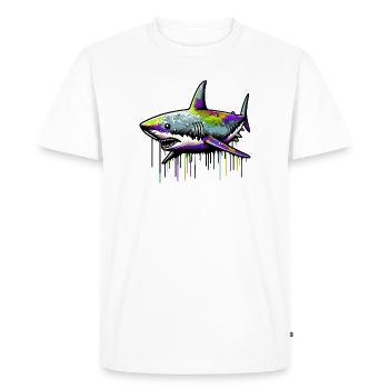 Shark - Men's Premium Organic T-Shirt - white - Front - Nico (187cm)