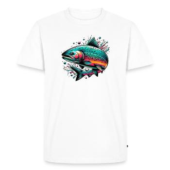 Saumon - T-shirt Premium bio Homme - blanc - Devant - Nico (187cm)