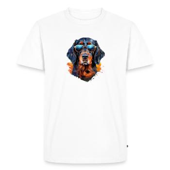 Gordon Setter with sunglasses - Men's Premium Organic T-Shirt - white - Front - Nico (187cm)