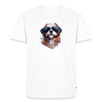 Shi Tsu avec lunettes de soleil - T-shirt Premium bio Homme - blanc - Devant - Nico (187cm)