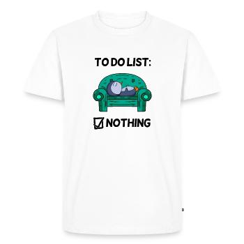 Dicton drôle - Dictons drôles - avec pingouin - T-shirt Premium bio Homme - blanc - Devant - Nico (187cm)