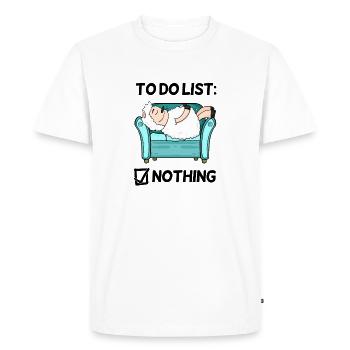Dicton drôle Dictons drôles - Motif mouton - T-shirt Premium bio Homme - blanc - Devant - Nico (187cm)