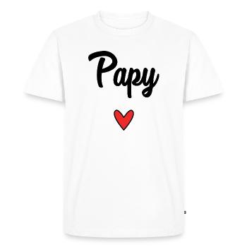 GRANDPA. FATHER'S DAY. HAPPY GRANDPA'S DAY. I LOVE YOU. - Men's Premium Organic T-Shirt - white - Front - Nico (187cm)