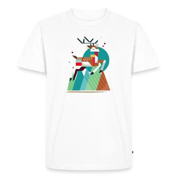 Cerf majestueux – unique et élégant - T-shirt Premium bio Homme - blanc - Devant - Nico (187cm)