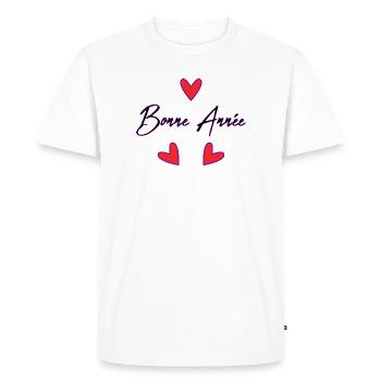 BONNE ANNEE. SAINT SYLVESTRE. NOUVELLE ANNÉE - T-shirt Premium bio Homme - blanc - Devant - Nico (187cm)