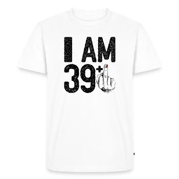 Noir Majeur : Doigt Rouge - T-shirt Premium bio Homme - blanc - Devant - Nico (187cm)