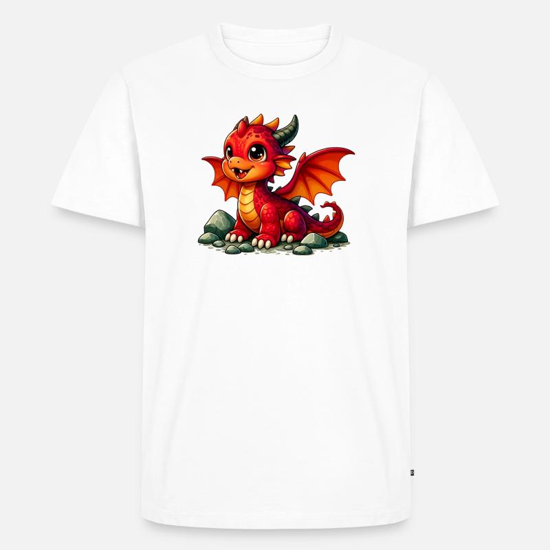 Drache - Männer Premium Bio T-Shirt - Weiß