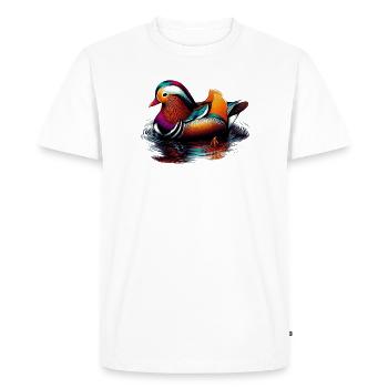 Canard mandarin - T-shirt Premium bio Homme - blanc - Devant - Nico (187cm)