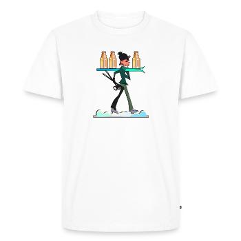 Skieur après-ski - BIÈRE - T-shirt Premium bio Homme - blanc - Devant - Nico (187cm)