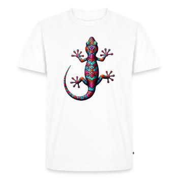 Gecko - Men's Premium Organic T-Shirt - white - Front - Nico (187cm)