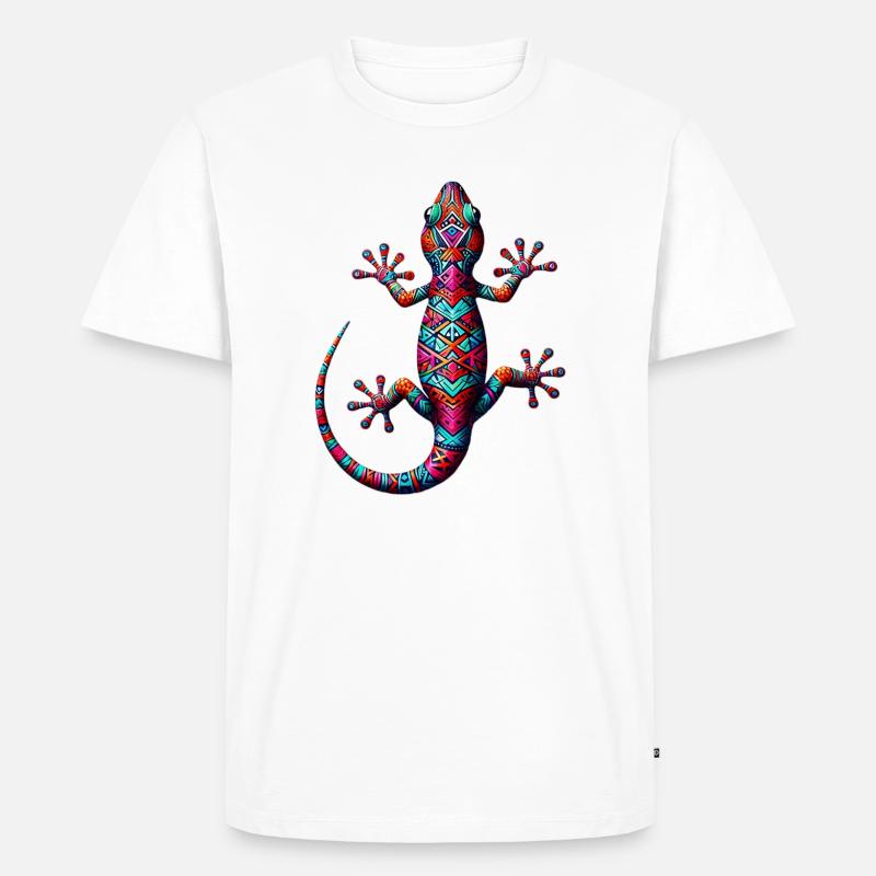Gecko - Männer Premium Bio T-Shirt - Weiß