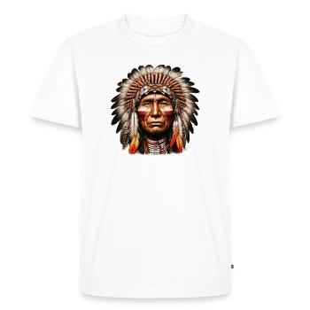 American Indian American - Men's Premium Organic T-Shirt - white - Front - Nico (187cm)