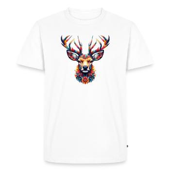 Cerf - T-shirt Premium bio Homme - blanc - Devant - Nico (187cm)