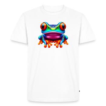 Grenouille - T-shirt Premium bio Homme - blanc - Devant - Nico (187cm)