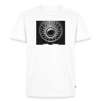 "Tapis de Souris Basketball - Action et Précision" - T-shirt Premium bio Homme - blanc - Devant - Nico (187cm)