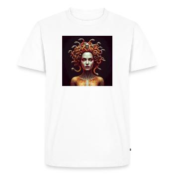 Medusa Inspired Art Portrait Snakes - Men's Premium Organic T-Shirt - white - Front - Nico (187cm)