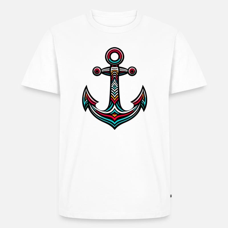 Ein Anker - Männer Premium Bio T-Shirt - Weiß