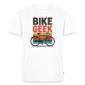Bike Geek Retro Vibes - T-shirt Premium bio Homme - blanc - Devant - Nico (187cm)