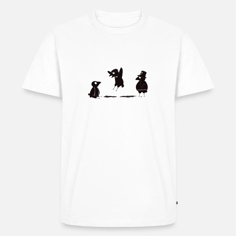 crows before bros - Männer Premium Bio T-Shirt - Weiß